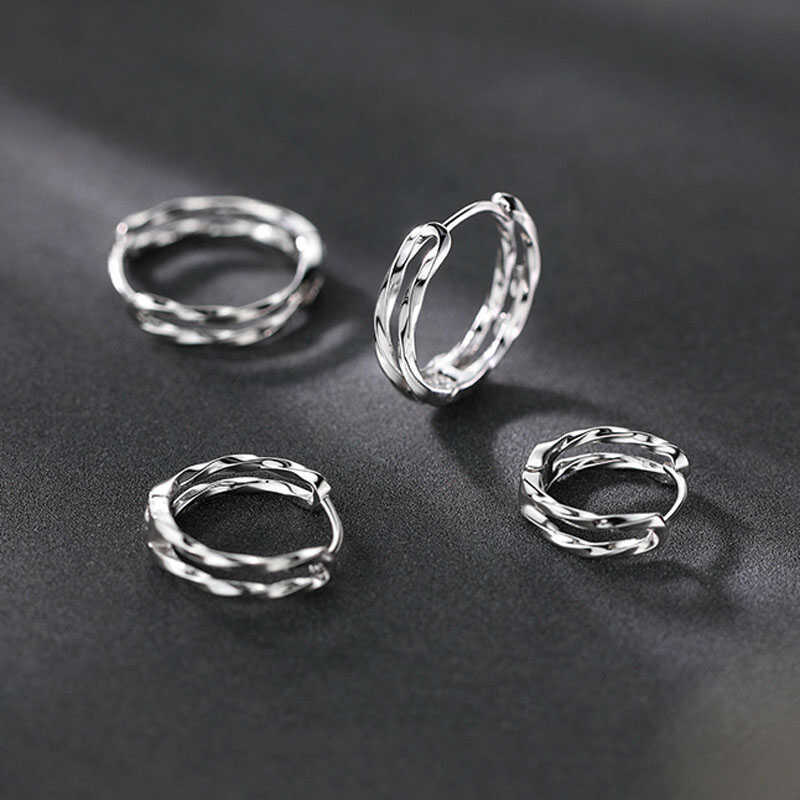 ANENJERY Двухслойные серьги-кольца Mobius Twist Plain, летние модные серьги для женщин высокого класса для поездок на работу