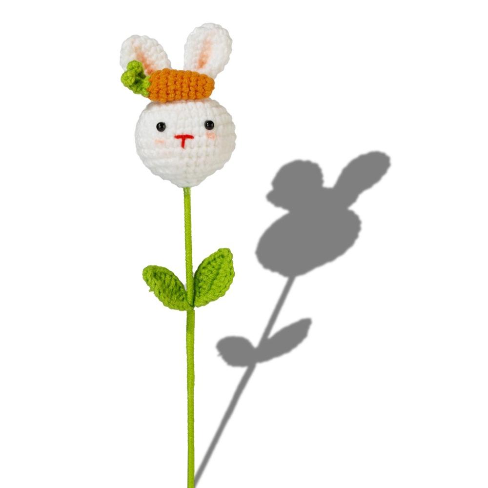 Hand Woven Yarn Graduation Knitted Flower Artificial Woven Crochet Flower Bouquet  Home Decor