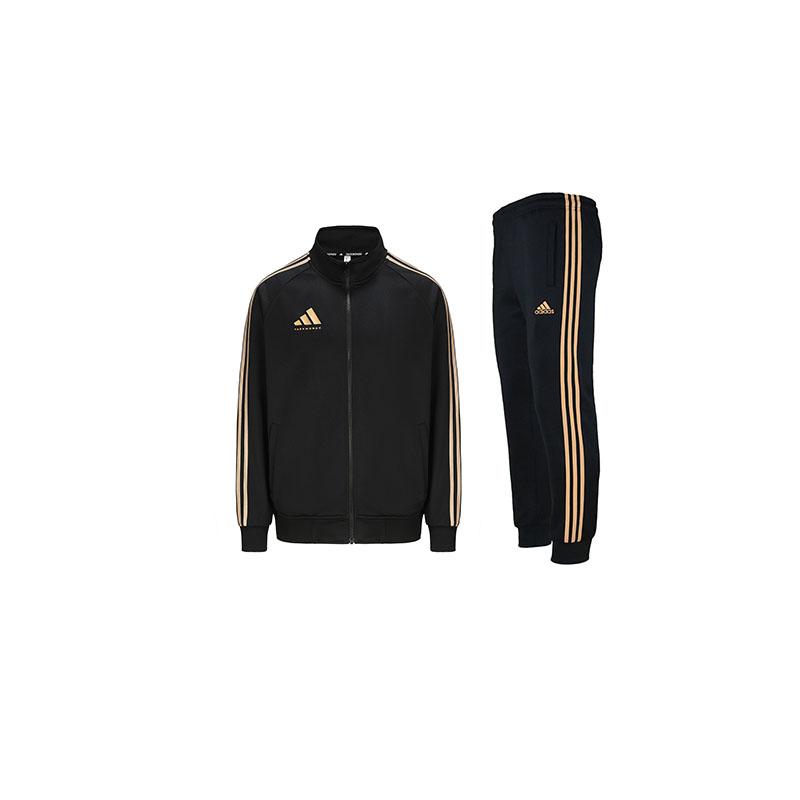 adidas Футболка с длинными рукавами и логотипом, удобные эластичные брюки со средней талией, повседневный спортивный костюм, комплекты унисекс TR30JT-BG+TR30P1R-BG
