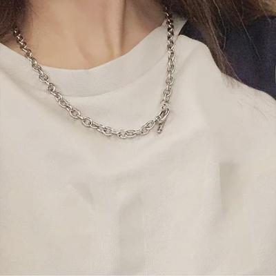 Унисекс Гонконгский стиль Панк Хип-Хоп Толстая Цепочка Ожерелье Ключица