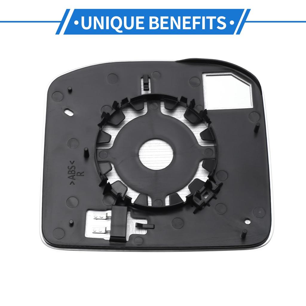 Motoforti Right Passenger Side Heated Mirror Glass Replacement with Backplate for Land Rover Defender 2020-2024