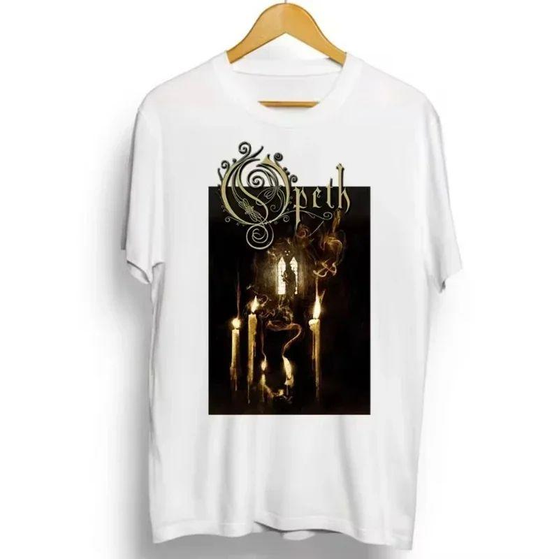 Rock Gothic Tops Vintage Progressive Death Metal Band Printed Tshirt Fashion Opeth Band ShortSleeved Cotton Streetwear Unisex
