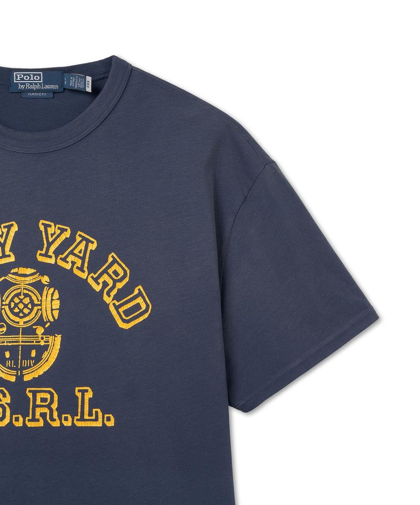 POLO RALPH LAUREN Классический крой Хлопковая футболка с графическим принтом - Синяя