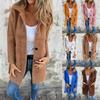 Womens  Jackets Buttons Fall Casual Windbreaker Coats Jacket Outerwear With Pockets