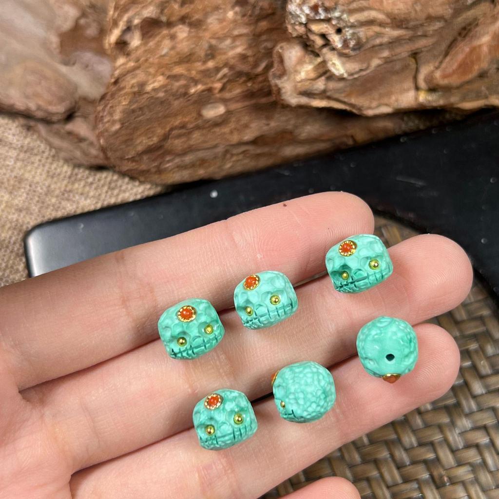Tibetan Magnesite Adai Carved Beads: Passion Fruit Seeds & Star Moon Bracelet Accessories
