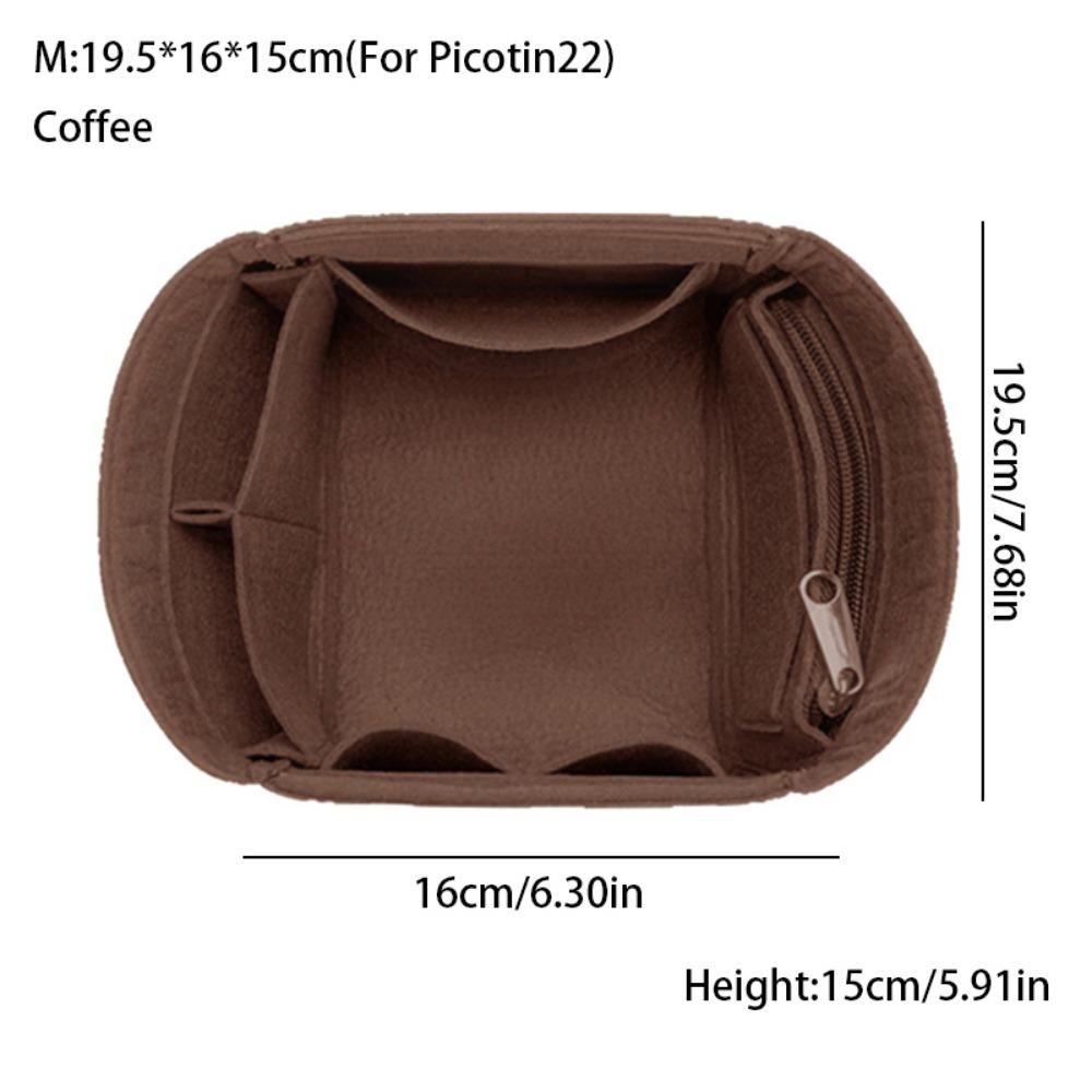 Felt Bucket Bag Internal Bag Large Capacity Multi-Pocket Purse Liner Storage Organization Portable for Picotin18/22