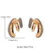 Oversized Geometric C-Shaped Layered Crystal Earrings Women Beach Vacation Fashion Statement Jewelry