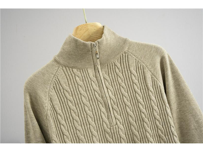 Женский модный вязаный комплект Осень/Зима: Свитер на молнии до середины и брюки широкого кроя