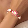 Summer Fashion Handmade Flower Bead Anklet With Adjustable Woven Design For Women