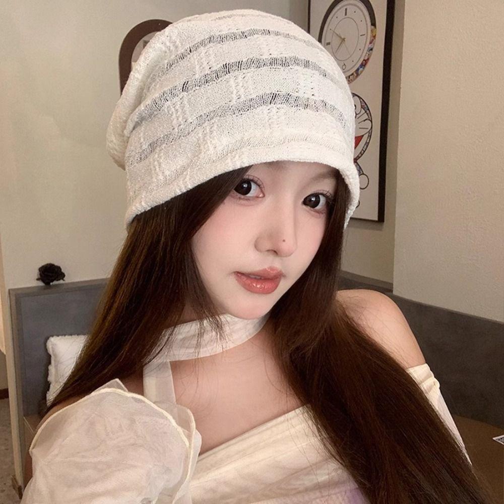Hollow Beanies Hat Breathable Sunscreen Cap Fashion Knitted Hat Apparel Accessories