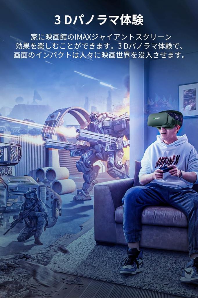 binoa VR Goggles for Viewing Angle Cover Protection Light Leak 3D 1080P Aspherical Glasses Blue Light Adjustable Focal Length Interpupillary Good Heat