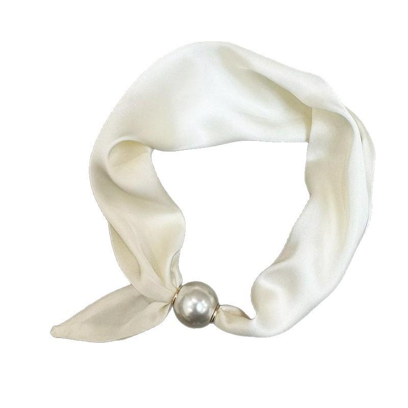 Летний 2025 года Шарф с жемчужной магнитной пряжкой: Универсальный, Декоративный, Дышащий шарф-труба