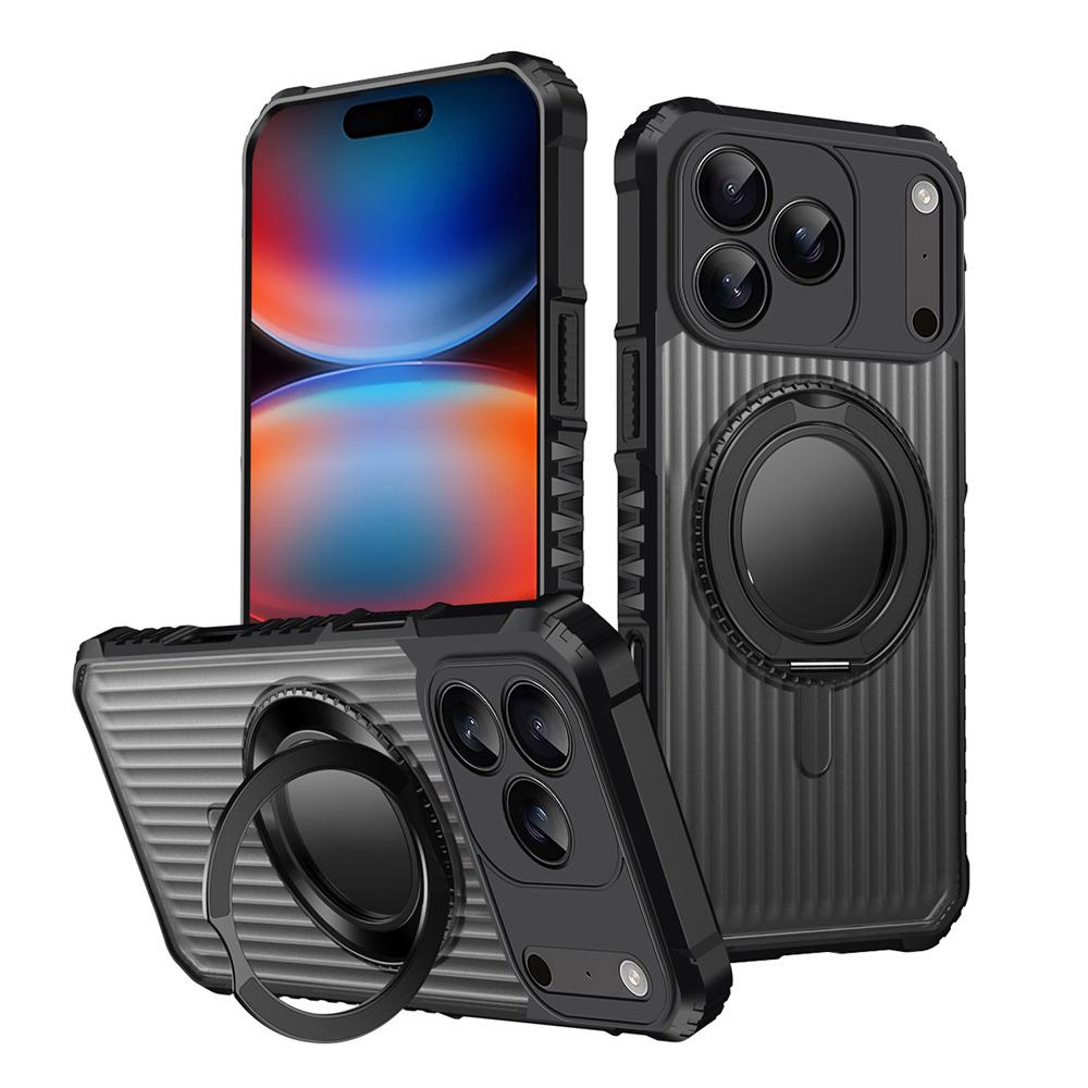 KEYSION Чехол-подставка с вращающимся на 360° кольцом для MagSafe для iPhone 17 Pro Max 17 Air Матовый Прозрачный Магнитный Противоударный Чехол для Телефона