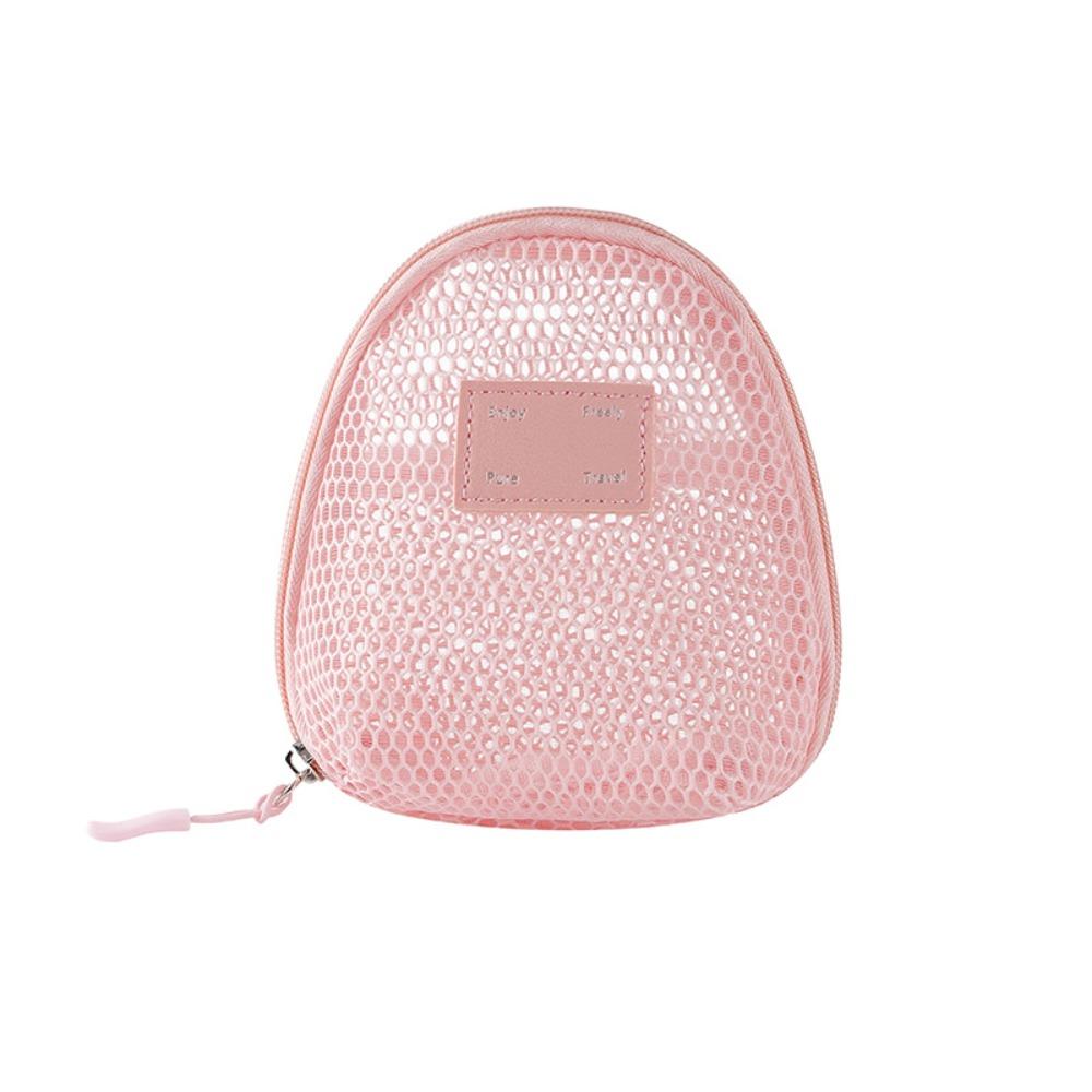 Casual Nylon Cosmetic Bag With Zipper Mesh Storage Pouch Multipurpose Hand-held Mesh Makeup Bags Women