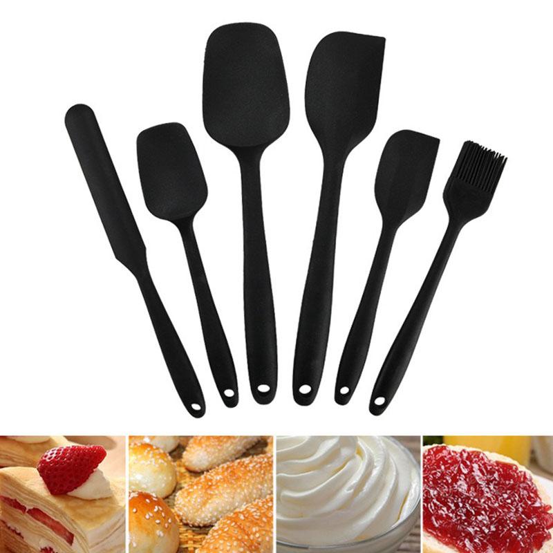 Red Silicone Spatula Set Rubber Scraper 10-Piece Kitchen Baking Utensils for Cooking Stirring Suitable for Non-stick Pans