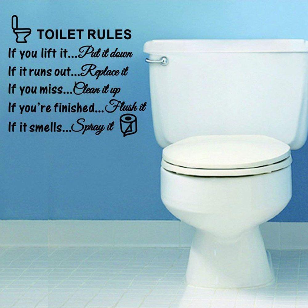 DIY Bathroom Wall Art Home Decor Quotation Decals Wall Stickers Mural Toilet Rules