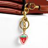 Ornaments Strawberry Keychain 3D Crafts Car Keyring Crystal Strawberry Pendant  Lady/Women