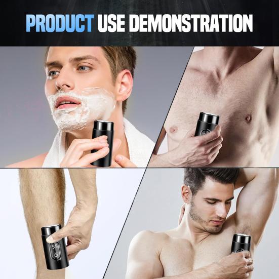 Мини-электробритва с цифровым дисплеем, USB-перезаряжаемая, водонепроницаемая, для влажного и сухого бритья, портативная, для путешествий, бритва для мужчин, триммер для бороды, инструмент для удаления волос