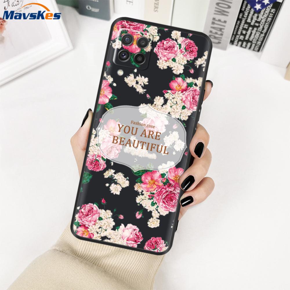 For Samsung Galaxy M22 Case SM-M225FV Black Bumper Soft TPU Cover For Samsung M32 4G M325FV Case Silicone M 22 M 32 Fundas Cute