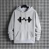 Men's Dumbbell Print Sweatshirt Urban Streetwear Fashion Hip Hop Hoodies Male Outdoor Gym Daily Casual Sporty Fitness Pullover