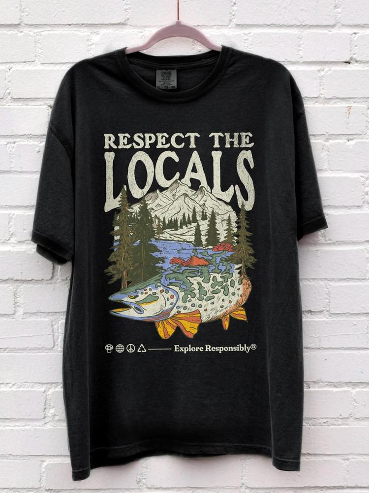 Respect the Locals Tee Trendy Fish Tee Ocean Inspired Style Save the Planet Tee Unisex T-Shirt