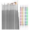 YIKOOLIN 20pcs Nail Art Painting Brush Pen Tools Kit UV Gel 15pcs Nail Art Brushes Kit with 5pcs Nail Dotting Pens Nail Art Set