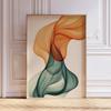 Sage Green Burnt Orange Modern Wall Art, Burnt Orange Prints, Abstract Wall Art, Living Room Decor, No Frame