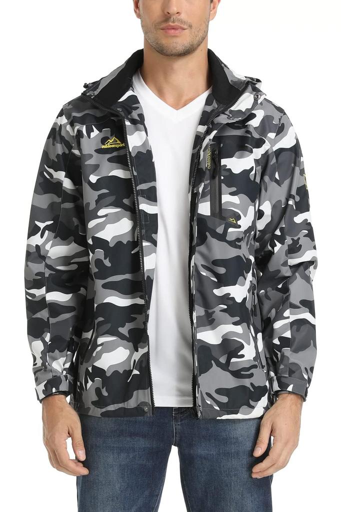 Mountain Light Jacket Windbreaker Jumper Outdoor Water Repellent Lightweight Autumn Winter Spring Camping Black Camouflage M [TACVASEN] Men's