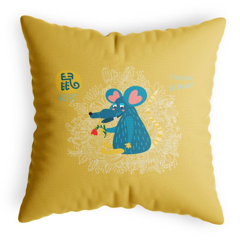 Двенадцать наволочек со знаками зодиака, в китайском стиле, национальный тренд, наволочки, офисные, для классной комнаты, прикроватные, наволочки для автомобиля