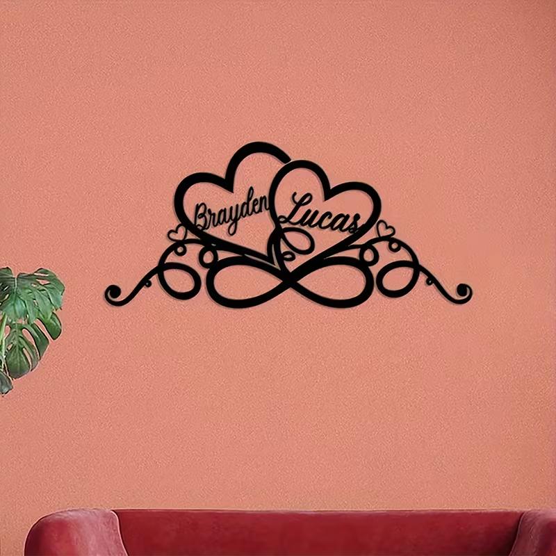 Personalized Wedding Gift for Couple, Metal Heart Sign with Name and Date, Wedding Date Sign,Anniversary Gift,Valentines Day Gif