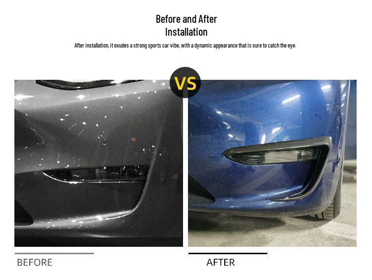 Накладка на противотуманную фару Tesla Model 3/Y из углеродного волокна - Дефлектор и Декоративная рамка