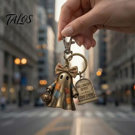 Festive Halloween Keyring 1/2Pcs Spirit Boo Crew Ghost Keychain, Spooky Accessory for Keys Seasonal Keychain Charm Bags Lanyards, Perfect Gift Lovers