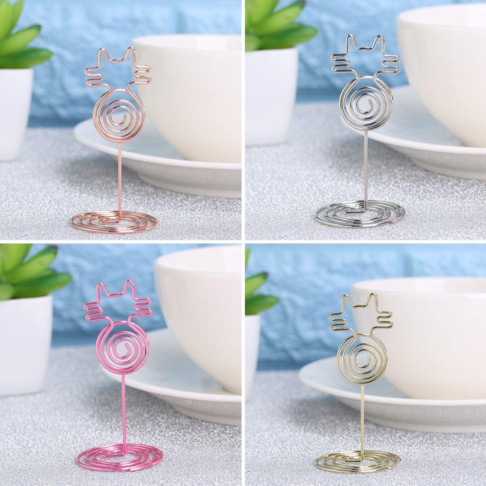 Desktop Decoration Cat Shape Paper Clamp Place Card Table Numbers Holder Clamps Stand Photos Clips