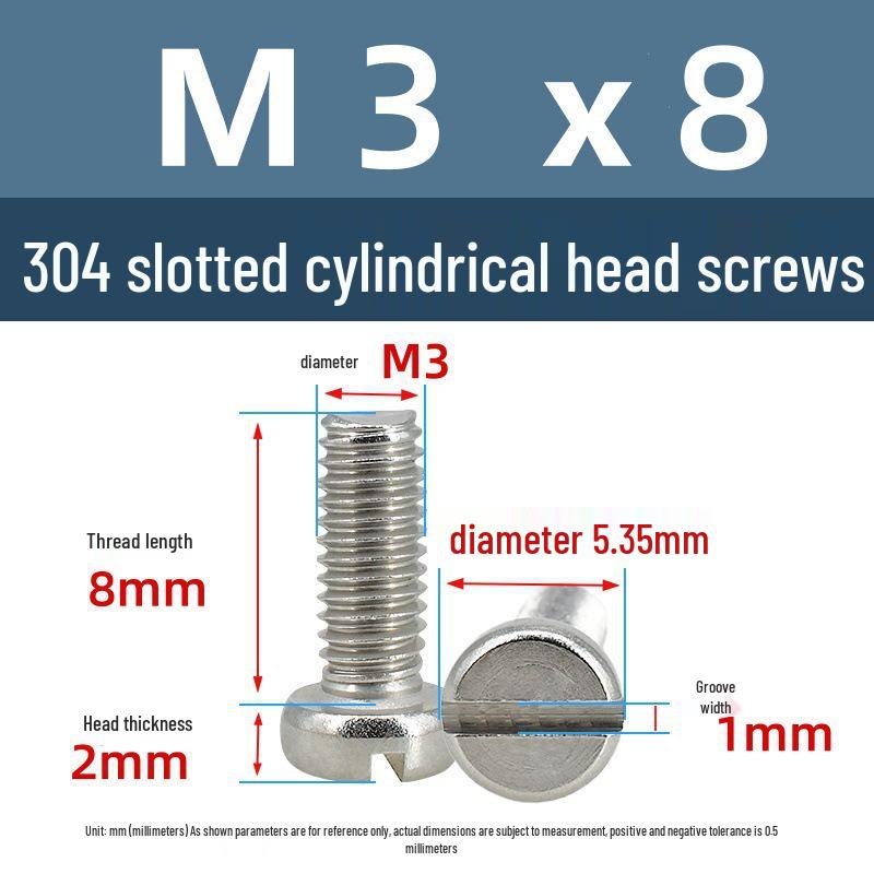 Yigu 304 Stainless Steel Slotted Pan Head Screws M1.6-M10