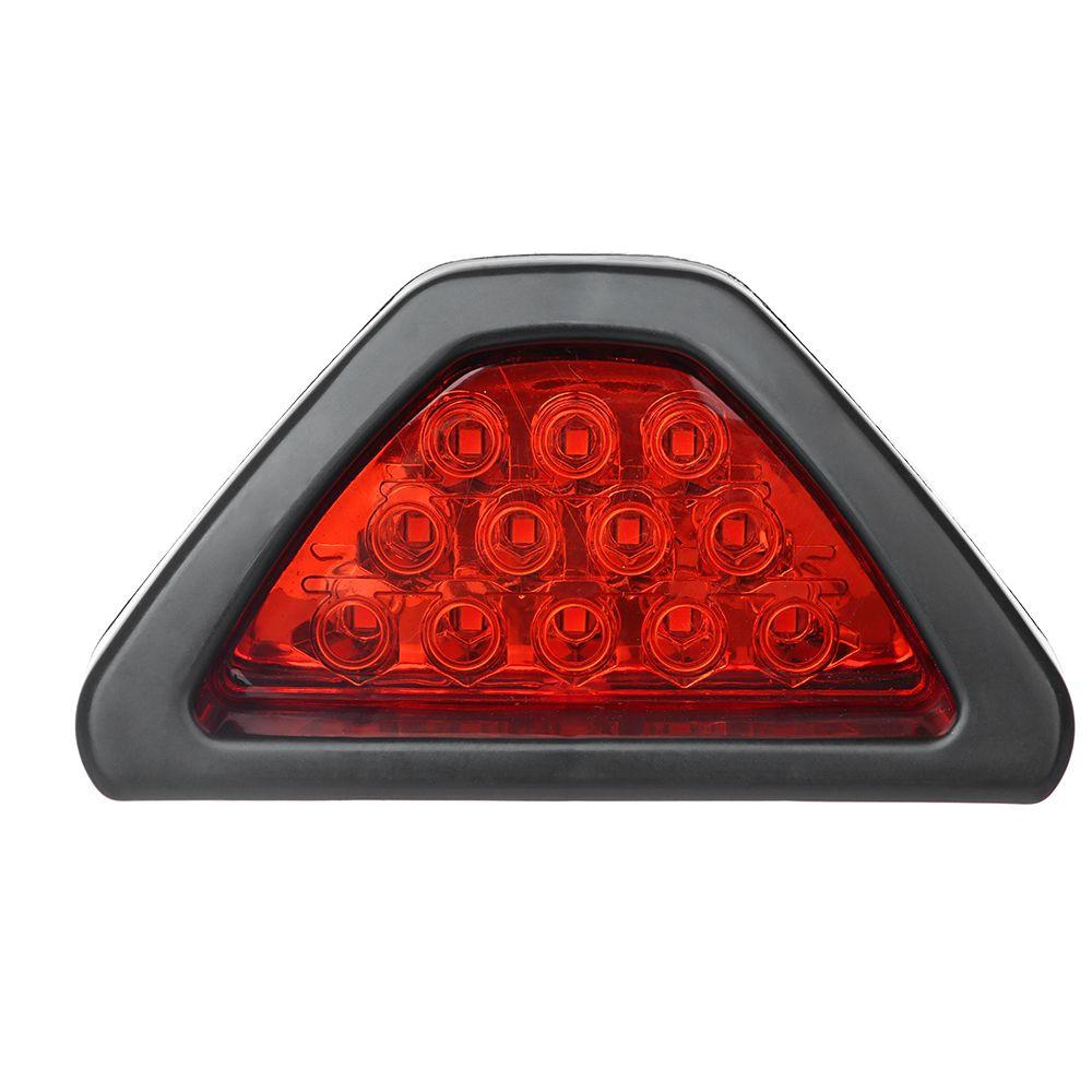 Tail 12LED Triangle F1 Style Stop Light Rear Fog Light Third Brake Lamp Brake Signal Lamp