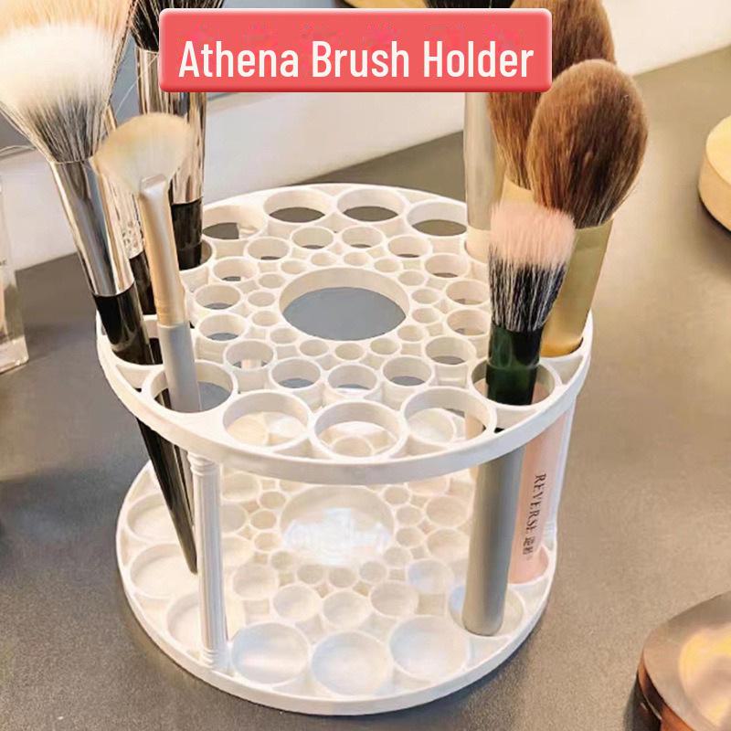 Makeup Brush Stand: Creative Desktop Storage Rack with 45 Holes for Cleaning, Drying, and Large Capacity Organizing