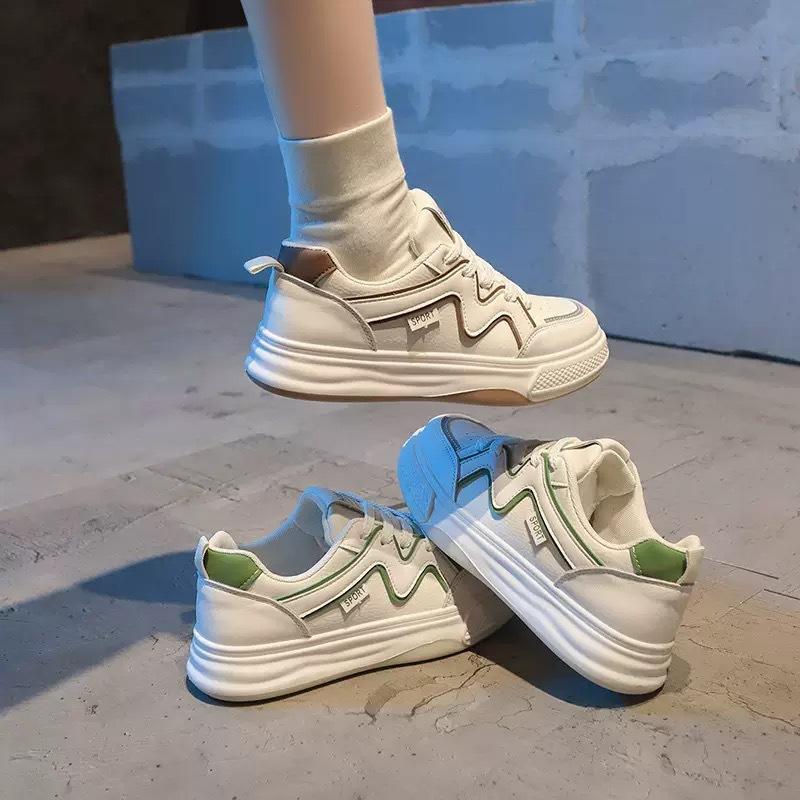 Little White Shoes Women's Spring Thick Baseplate Shoes Versatile Casual Shoes Flat Bottom Versatile Student Shoes