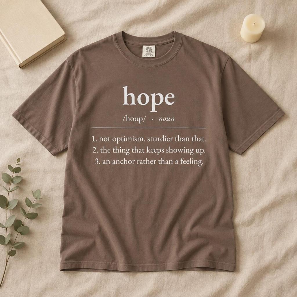Hope Definition Shirt, Minimalist Christian Gift, Faith Tee, Comfort Colors® 1717 Garment Dyed Tee
