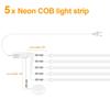Embeded Acoustic Wall Panel Decor Self-Adhesive Neon COB LED Light Tape Kit Wood Grain Grille Curtain Wall Lamp Touch Dimmer