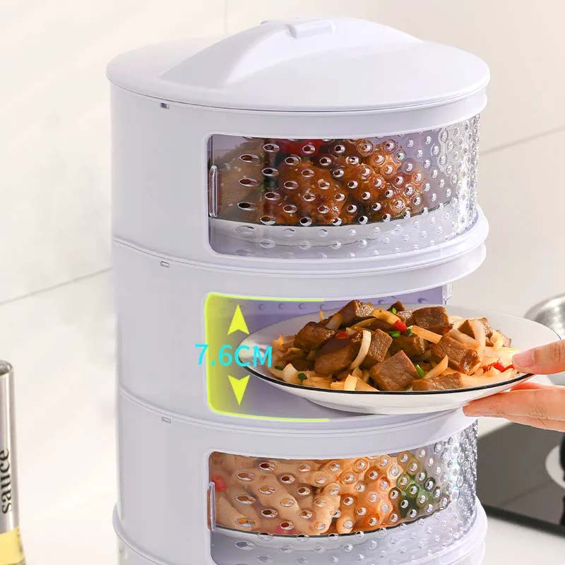 Kitchen Stackable Insulation Dust Proof Food Leftover Container with Lid Cover Dust and Fly Proof In Summer