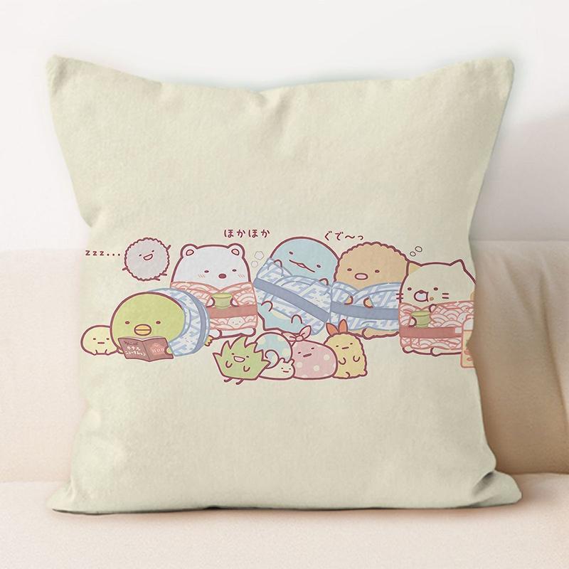 Милая наволочка для подушки Sumikko Gurashi 'Время чаепития', Милый чехол для подушки для домашнего декора