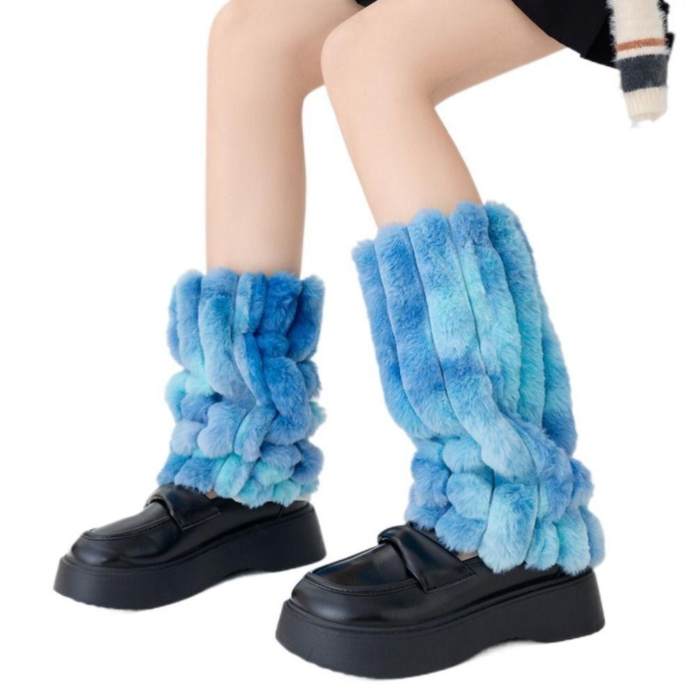 Colorful Plush Leg Warmer Sweet Cool Foot Cover New Calf Sleeves Girls