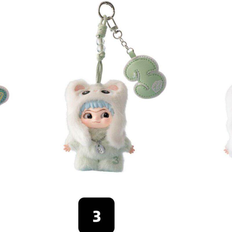 Genuine In Stock Wakuku 3.0 On A Roll Series  Dolls Cute Fluffy Collectable Figure Bag Charm Keychain Toys Holiday Gift