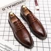 FashionMan Formal Shoes Men Leather Oxford Shoes For Men Italian Brogue Gents Dress Footwear Autumn Winter Men's Shoes Warm Comfortable