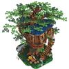 Tree House Two Colors Leaves Building Blocks Model Bricks Children Birthday Toy