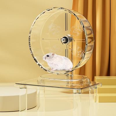 Прозрачное беговое колесо для хомяка, игрушка, тихий бег, упражнения, бесшумная игрушка, беговое колесо, аксессуары E2W5