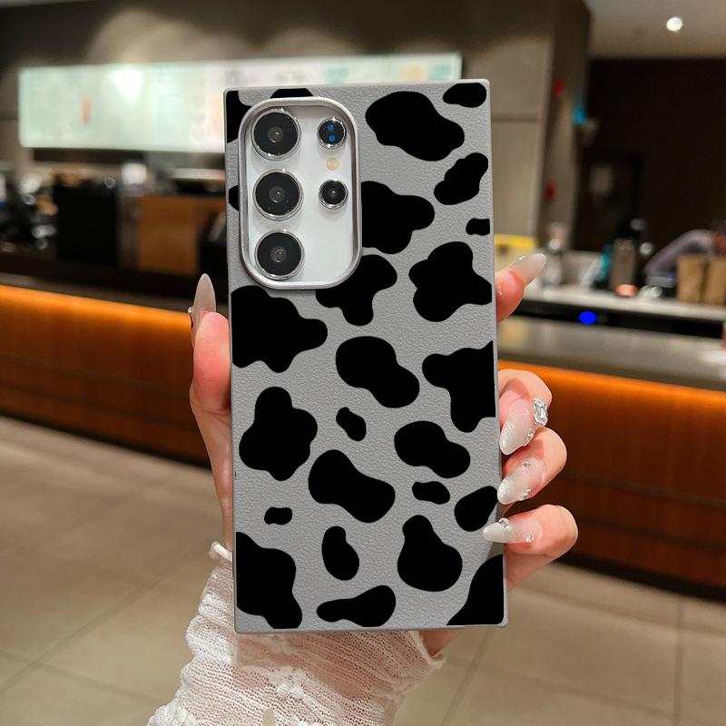 Ударопрочный тонкий матовый чехол для телефона с рисунком коровьей полосы для Samsung S25 Ultra S24 FE S23 S22 S21 A56 A36 A16 A55 A15 с рисунком зебры и мягкой текстурой из ТПУ кожи