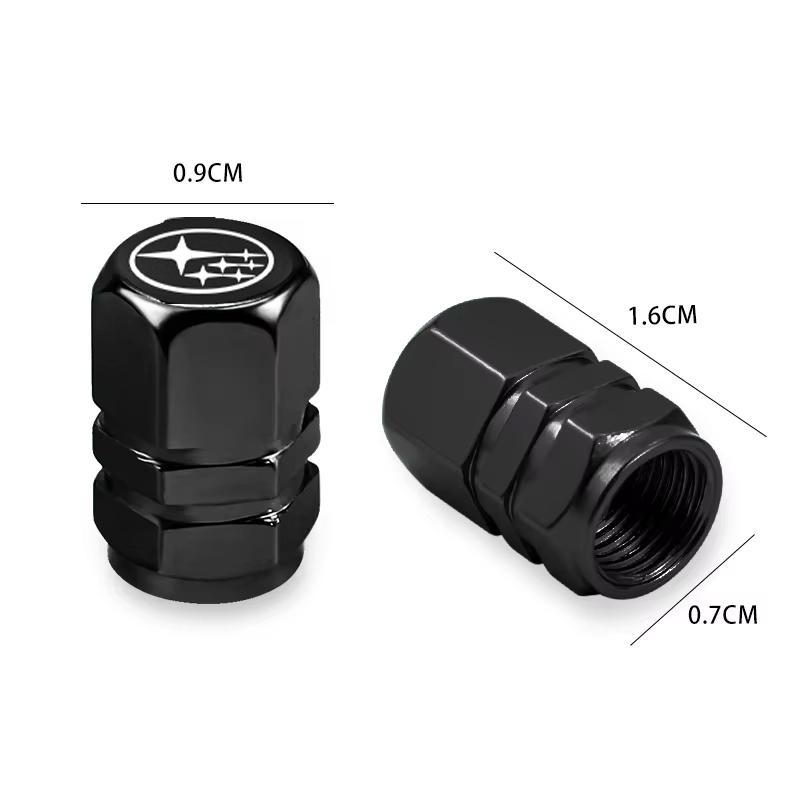 4Pcs 3D Metal Car Tire Valve Caps Wheel Dust Cover For Subaru STI Forester Impreza Legacy Outback XV BRZ WRX Tribeca X4