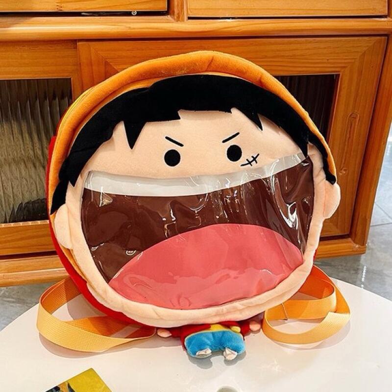 One Piece Monkey D Luffy Roronoa Zoro 33Cm Plush Pvc Itabag Anime Badge Plush Display and Storage Backpack Holiday Gift