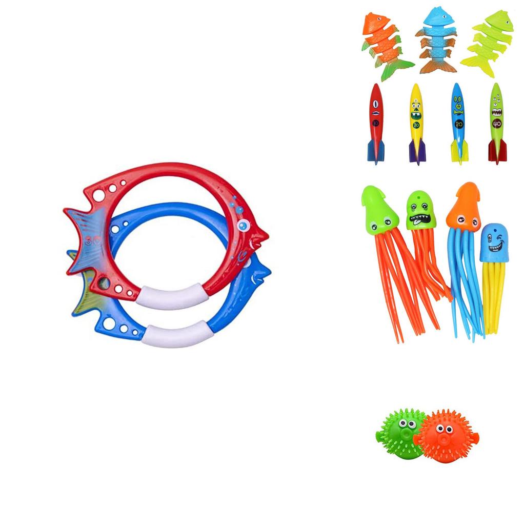 Красочный детский набор для дайвинга с водными кольцами, торпедой, для развлечений в бассейне для детей от 3 до 6 лет